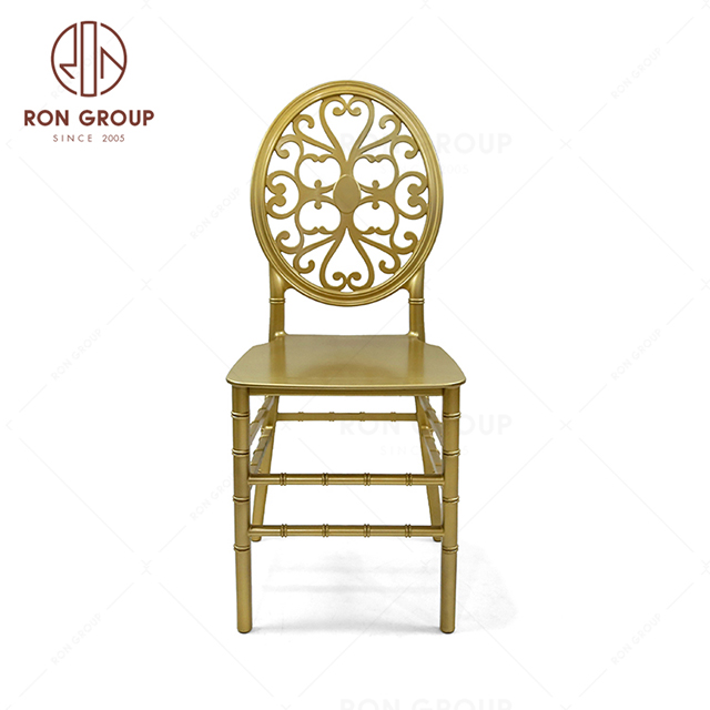 RNFH4-03 One-piece style Exquisite design high quality Gold-painted restaurant furniture cafe banquet party dining wedding PP chair