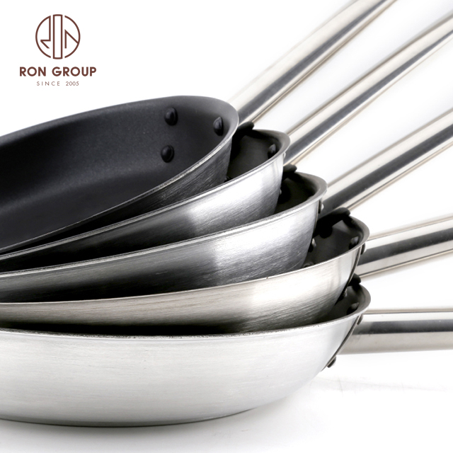 Customized Catering Equipment Stainless Steel Non-stick Frying Pan Cookware For Hotel Restaurant