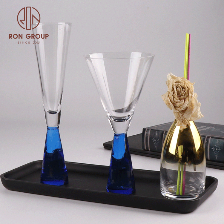 wholesale Hand blown goblets champagne glassware for hotel wedding