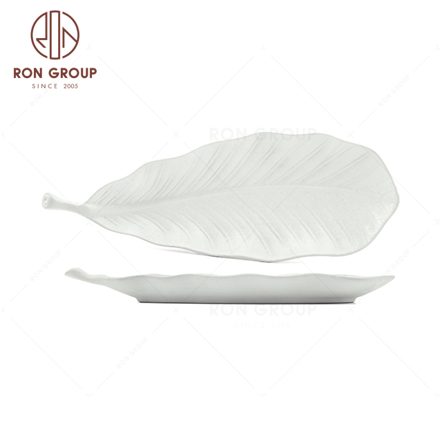 RNPCT2009-1D-2D Hot Selling Raindrop White Style Restaurant Hotel Bar Cafe Wedding Banana Leaf Plate