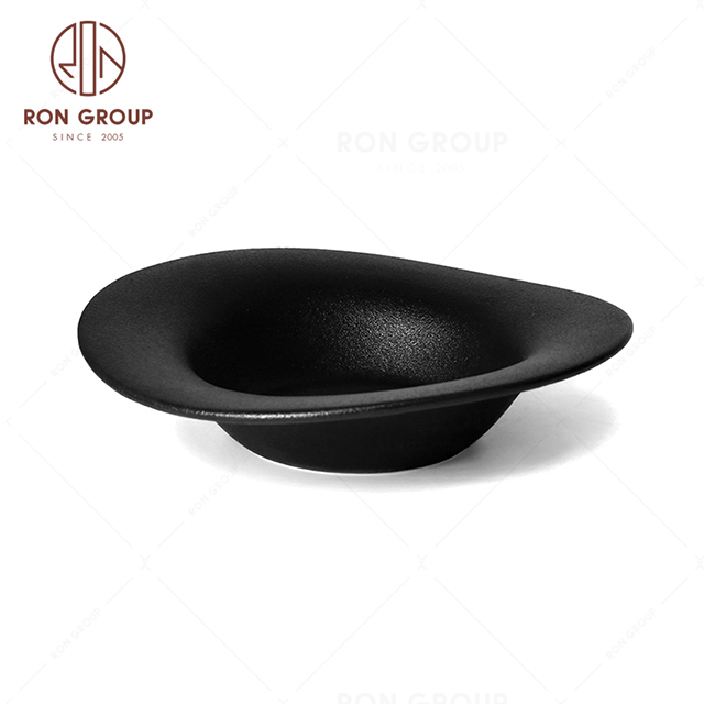 RonGroup New Color Matte Black Chip Proof Porcelain  Collection - Ceramic Dinnerware Random Plate 