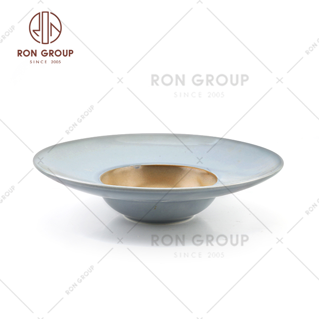 Europe style porcelain salad bowl simple design wedding ceramic soup plate 