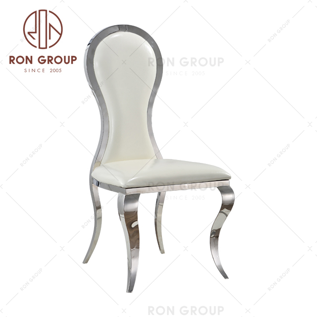 Stainless steel silver frame hotel velvet cushion event metal wedding dining chair