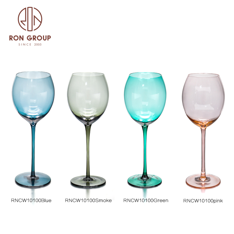 Luxury eco friendly unbreakable green color newest design wedding wine glass