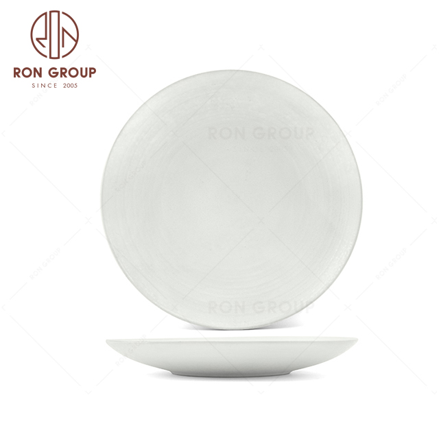 RNPCT1916-30D Factory Wholesale Raindrop White Style Restaurant Hotel Bar Cafe Wedding Water Wave Soup Plate