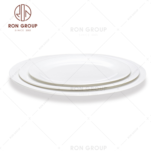 17.78cm The new white small bone china ceramic catering serving dish plate 
