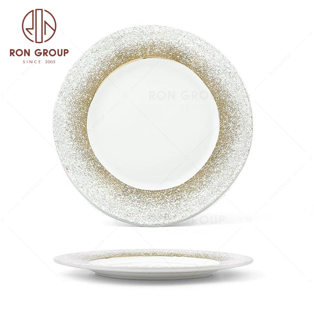 RNPCM066D 12inch strong porcelain restaurant wedding utensils cafe bar decorate ceramic dinner dish Main Plate