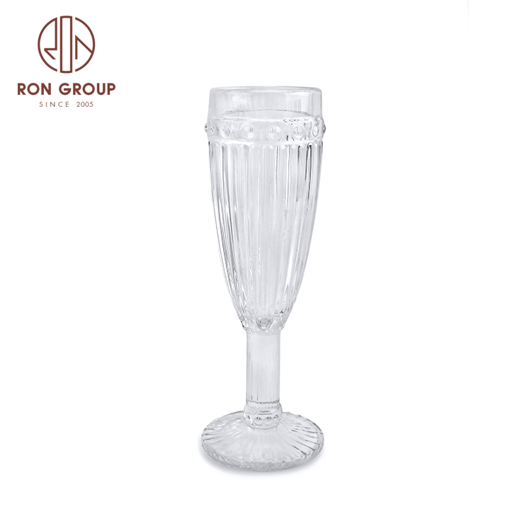Colored Thick Wine Glass Embossed Goblet Vintage Multi-color Glass Goblet For Wedding Event