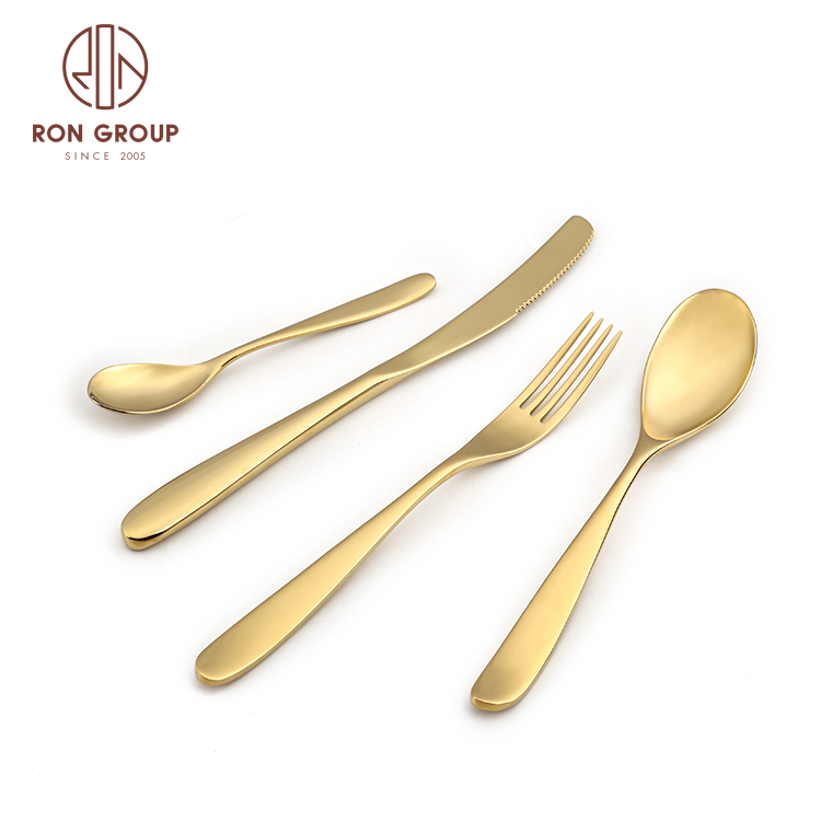 luxury dinnerware sets 24K golden high quality royal wedding flatware
