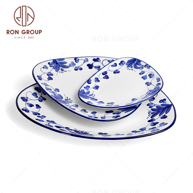 RNPCE134-Customized Rattan Flower Style Restaurant Hotel Bar Cafe Wedding Trigon Plate