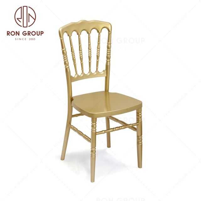 Wholesale beautiful PP resin gold color stackable napoleon chair  for sale