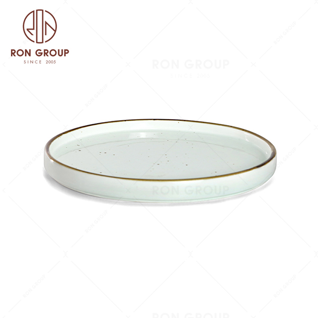 RonGroup New Color Chip Proof  Collection Misty White Bule -  Round Plate 