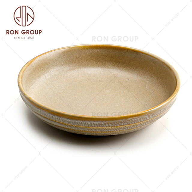 Wholesale high quality ceramic dishes shallow restaurant porcelain round soup plate 