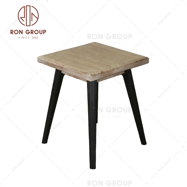 Hot selling modern dining square solid wooden top cafe restaurant tables
