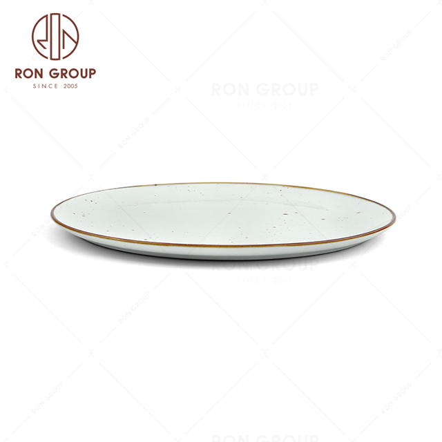 RonGroup New Color Chip Proof  Collection Misty White Bule -  Pizza Plate 
