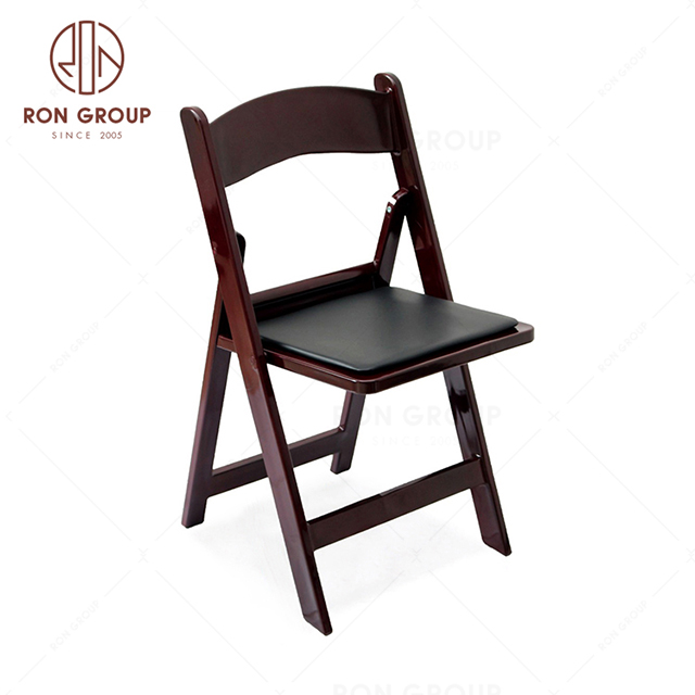 Wholesale Black Color Foldable Resin Folding Chair With Padded Seat For Wedding