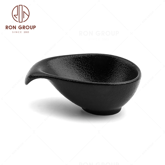 RonGroup New Color Matte Black Chip Proof Porcelain  Collection - Ceramic Dinnerware Snack Bowl 