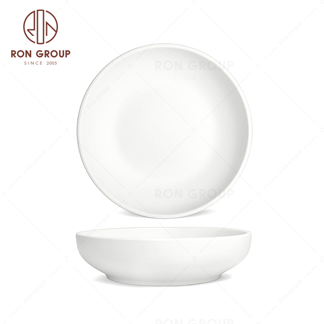 RNPCE004-Hot Sale Frosted White Style Restaurant Hotel Bar Cafe Wedding Soup Plate