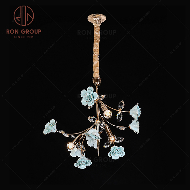 RonGroup Luxury Modern Wedding Decorative Light  Collection - Green Crystal Ceiling Light 7120-3P