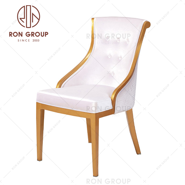 2021 Modern design aluminum frame hotel dinning chair for wedding