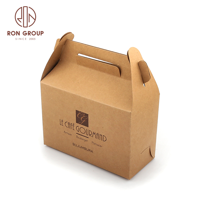 Customized disposable kraft food packaging take away paper box