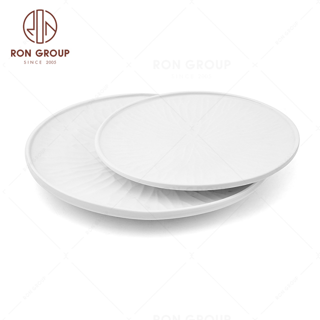 High End  Embossed Lotus Shallow Dishes for Dinner Plate Dinnerware Sets