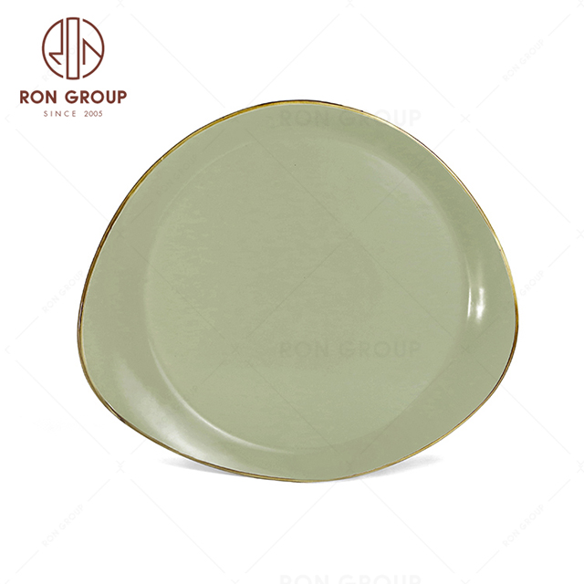 RonGroup New Color Morandi Chip Proof Porcelain  Collection - Ceramic Dinnerware Round Soup Plate