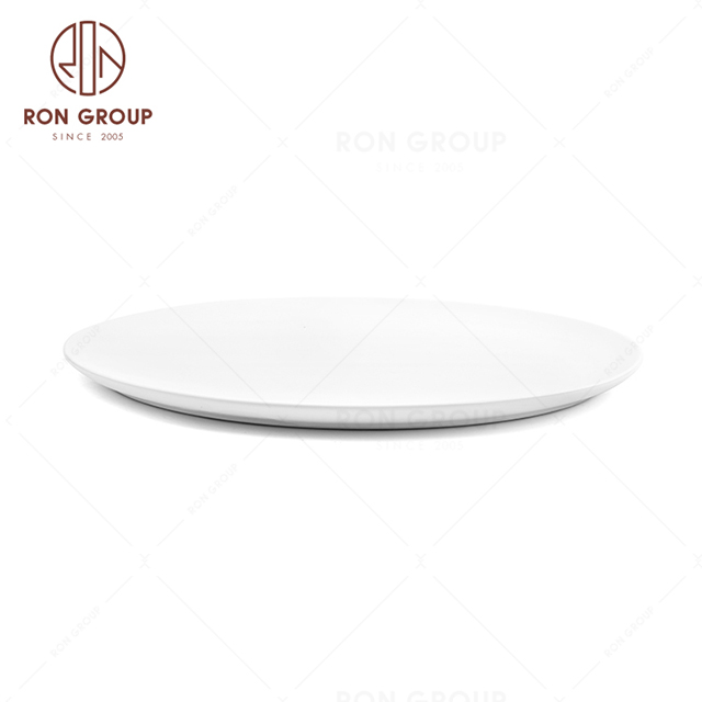 RonGroup New Color Matte White Chip Proof Porcelain  Collection - Ceramic Dinnerware Pizza Plate
