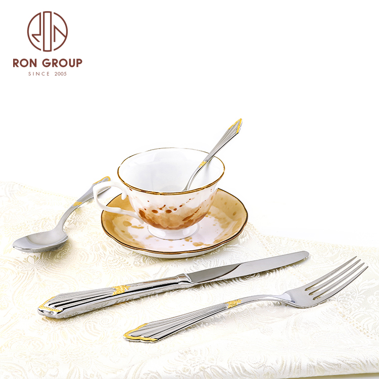 Elegant style stainless steel wedding tableware cutlery set