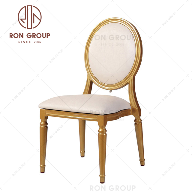 Hotel Furniture Fashionable Wedding Chairs Leather Cushion Stacking Aluminum Banquet For Sale