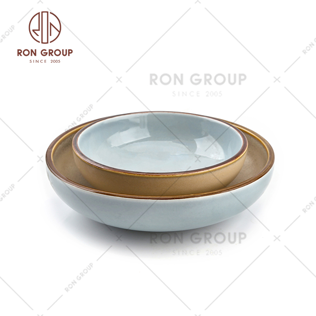 wholesale round porcelain tableware salad bowls large ramen ceramic bowl set