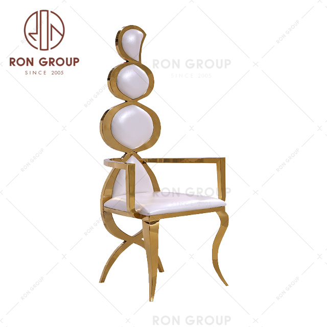 Factory supply modern high back golden wedding chairs used for party event