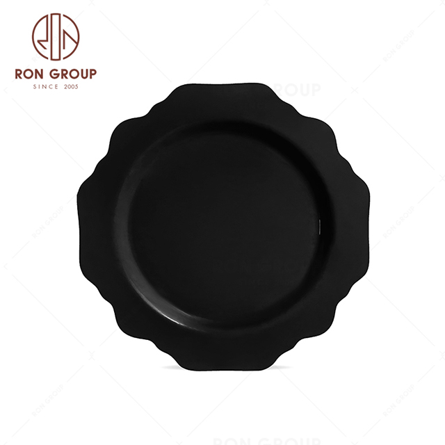 RNPCE150-High Quality Matte Black Style Restaurant Hotel Bar Cafe Wedding Ceramic Charger Plate