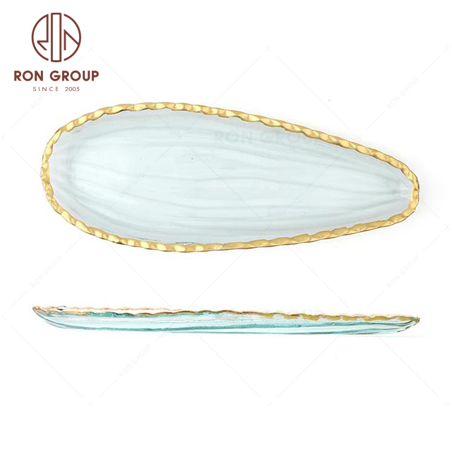 RNPG229-77 High quality Special design restaurant hotel club bar banquet canteen party wedding Seed Decorative glass Plate