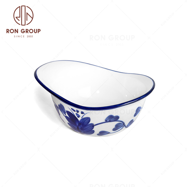 RNPCE014-Hot Sales Rattan Flower Style Restaurant Hotel Bar Cafe Wedding Ceramic Olive Plate