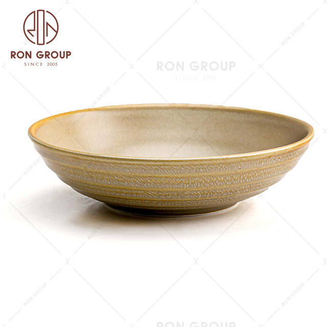 Restaurant use round porcelain noodle bowls ceramic soup rice bowl 