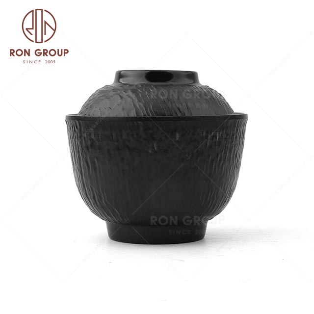 MN5091 High quality black color Unbreakable Plastics restaurant Party Tableware Melamine soup cup For Sale
