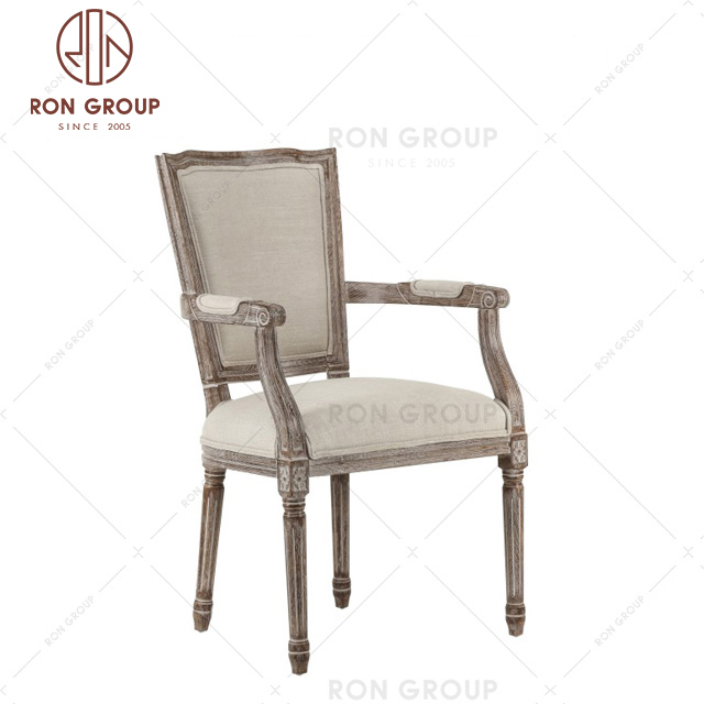 Chinese Design Style High Back Vintage Antique Restaurant Wood Dining Chair
