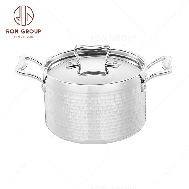 High Quality Hammer Large Capacity Three-layer Stainless Steel commercial Double Ears High Soup Pot Sauce pot StockPot