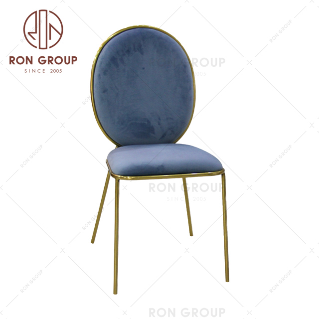 Hot selling stainless steel restaurant chairs modern upholstered velvet dining chair