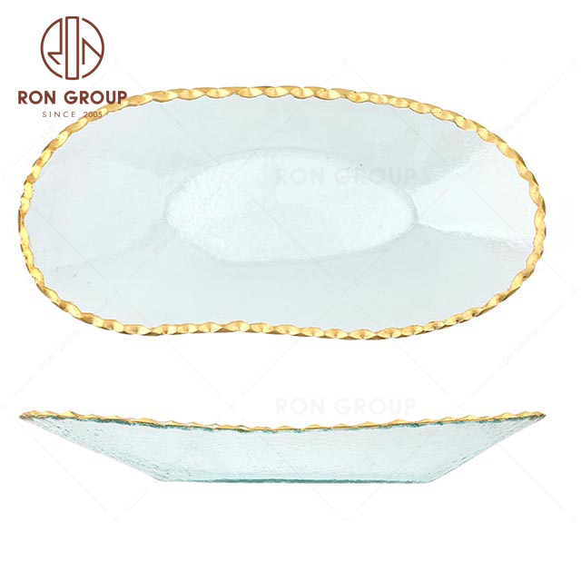 RNPG229-67 High quality Special design restaurant hotel club bar banquet canteen party wedding glass Pea Plate