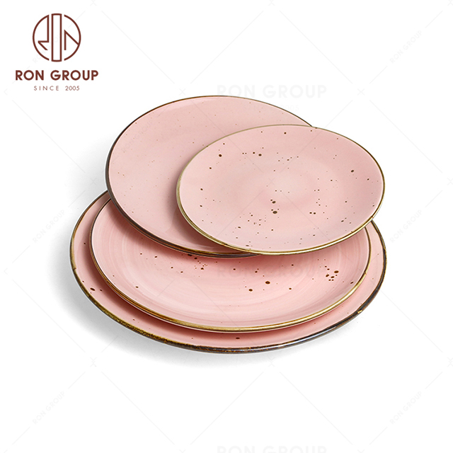 RonGroup New Color Chip Proof  Collection Shell Pink - Shallow Round  Plate 