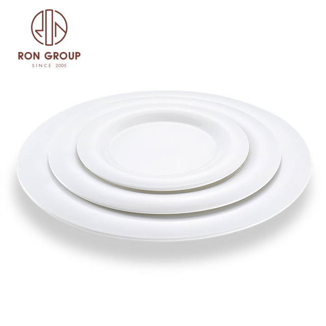 Wholesale round ceramic plate charger porcelain dinnerware used for wedding