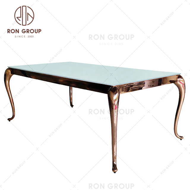 Luxury stainless steel dining banquet tables for wedding parties