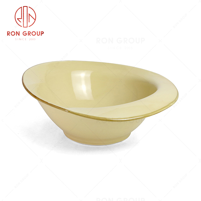 RonGroup New Color Custard Chip Proof Porcelain  Collection - Ceramic Dinnerware Odd Bowl