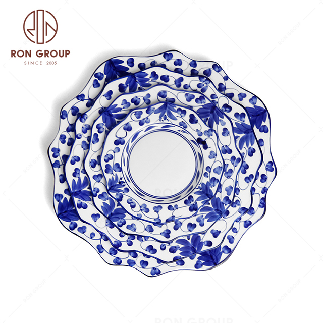 RonGroup New Color Rattan Flower Chip Proof Porcelain  Collection - Ceramic Dinnerware Charge Plate
