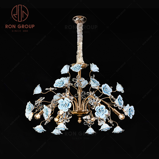 RonGroup Luxury Modern Wedding Decorative Light  Collection - Flower Crystal Ceiling Light 7106 - 6P