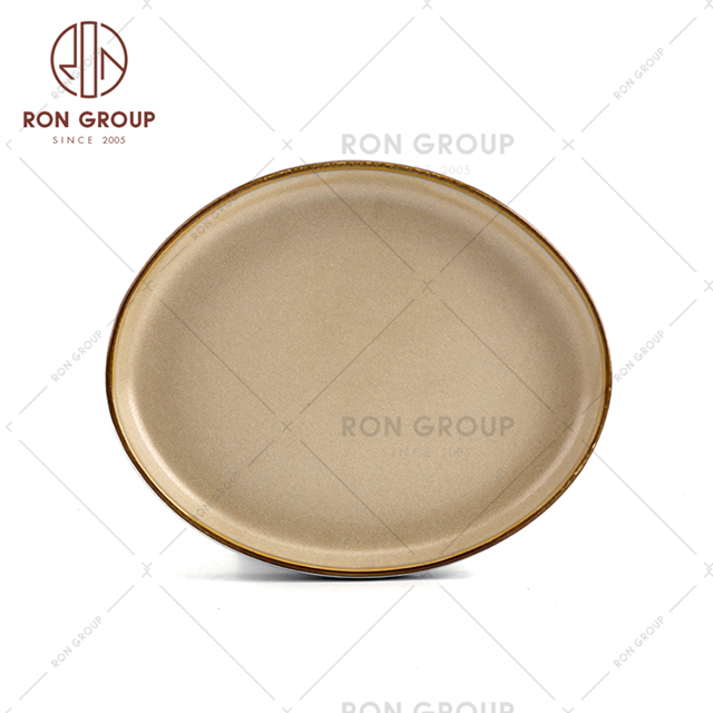 Wholesale custom restaurant porcelain serving plates cheap round ceramic dinner plate for wedding