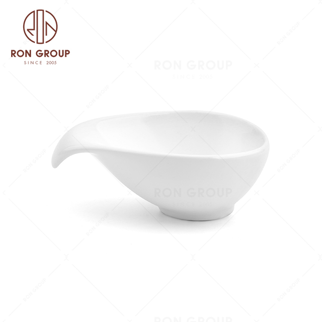 RonGroup New Color Matte White Chip Proof Porcelain  Collection - Ceramic Dinnerware Snack bowl