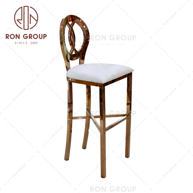 Wedding bar chair stainless steel base golden bar stool chair